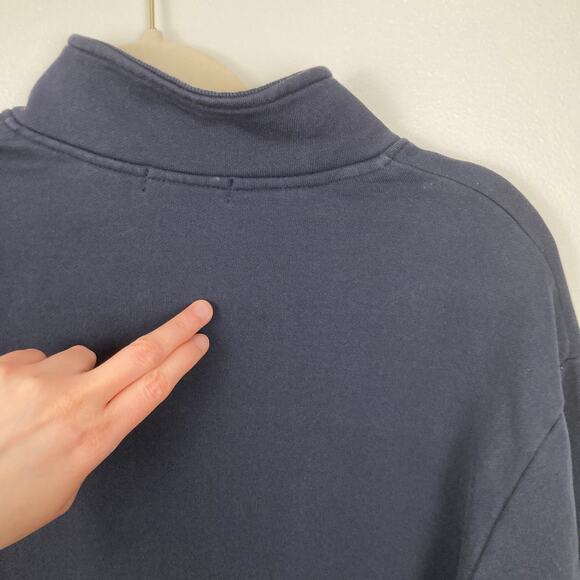 Galeries Lafayette Womens XXL Blue Colorblock Half Zip Pullover Sweatshirt Rugby - Picture 7 of 10